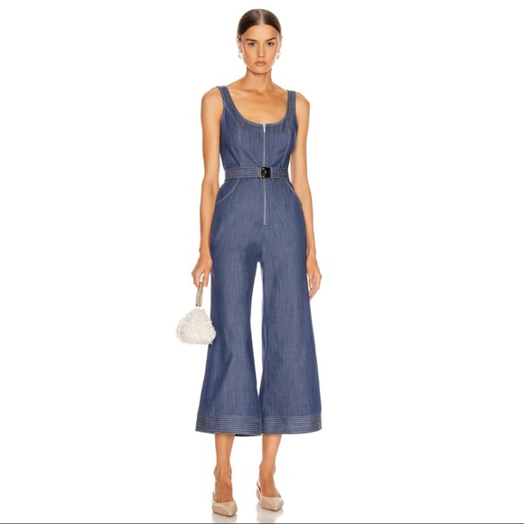 ALEXIS Bristol Chambray Flared 70’s Denim Jumpsuit - Picture 13 of 15